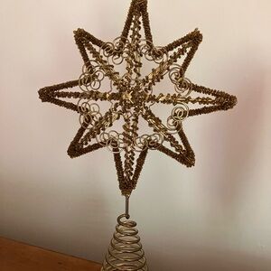 Pottery Barn Gold Holiday Decor Star Topper